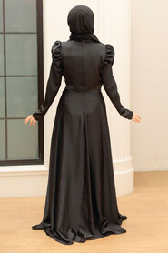  Black Turkish Hijab Prom Dress 3401S - 2