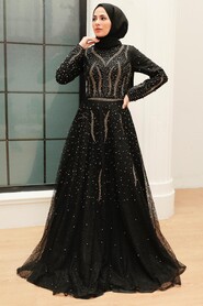  Black Turkish Modest Dress 624S - 2