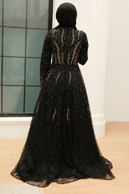  Black Turkish Modest Dress 624S - 4