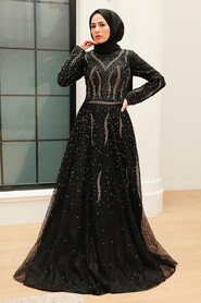  Black Turkish Modest Dress 624S - 3