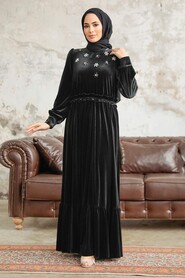  Black Velvet High Quality Dress 3713S - 2