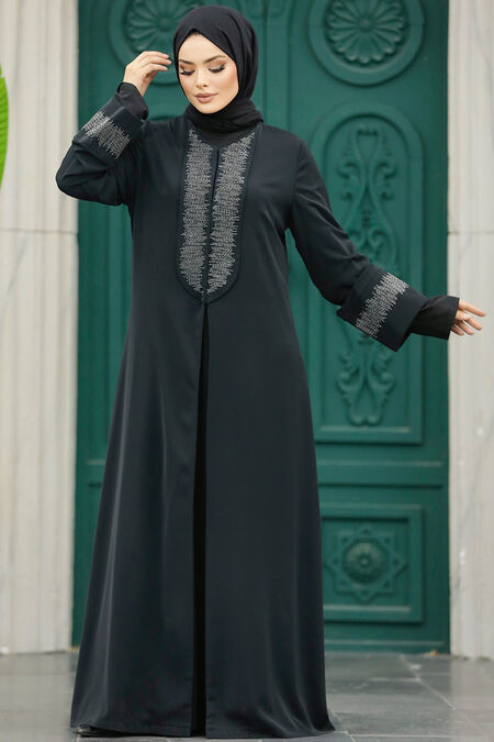  Black Women Abaya 31132S - NEVA STYLE