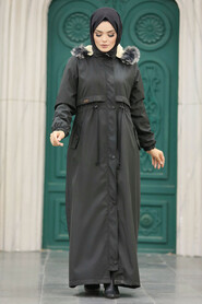  Black Women Parka Coat 60506S - 3