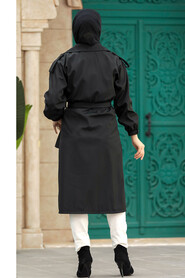  Black Women Trench Coat 647S - 4