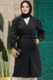  Black Women Trench Coat 647S - 1