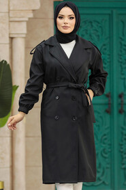  Black Women Trench Coat 647S - 3