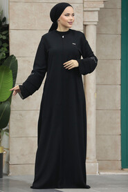  Black Women Turkish Abaya 20028S - 2