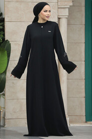  Black Women Turkish Abaya 20028S - 1