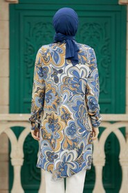  Blue Hijab For Women Tunic 11605M - 3