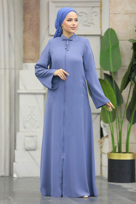  Blue Hijab For Women Turkish Abaya 20030M - NEVA STYLE