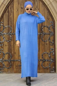  Blue Hijab Knitwear Dress 34150M - 1