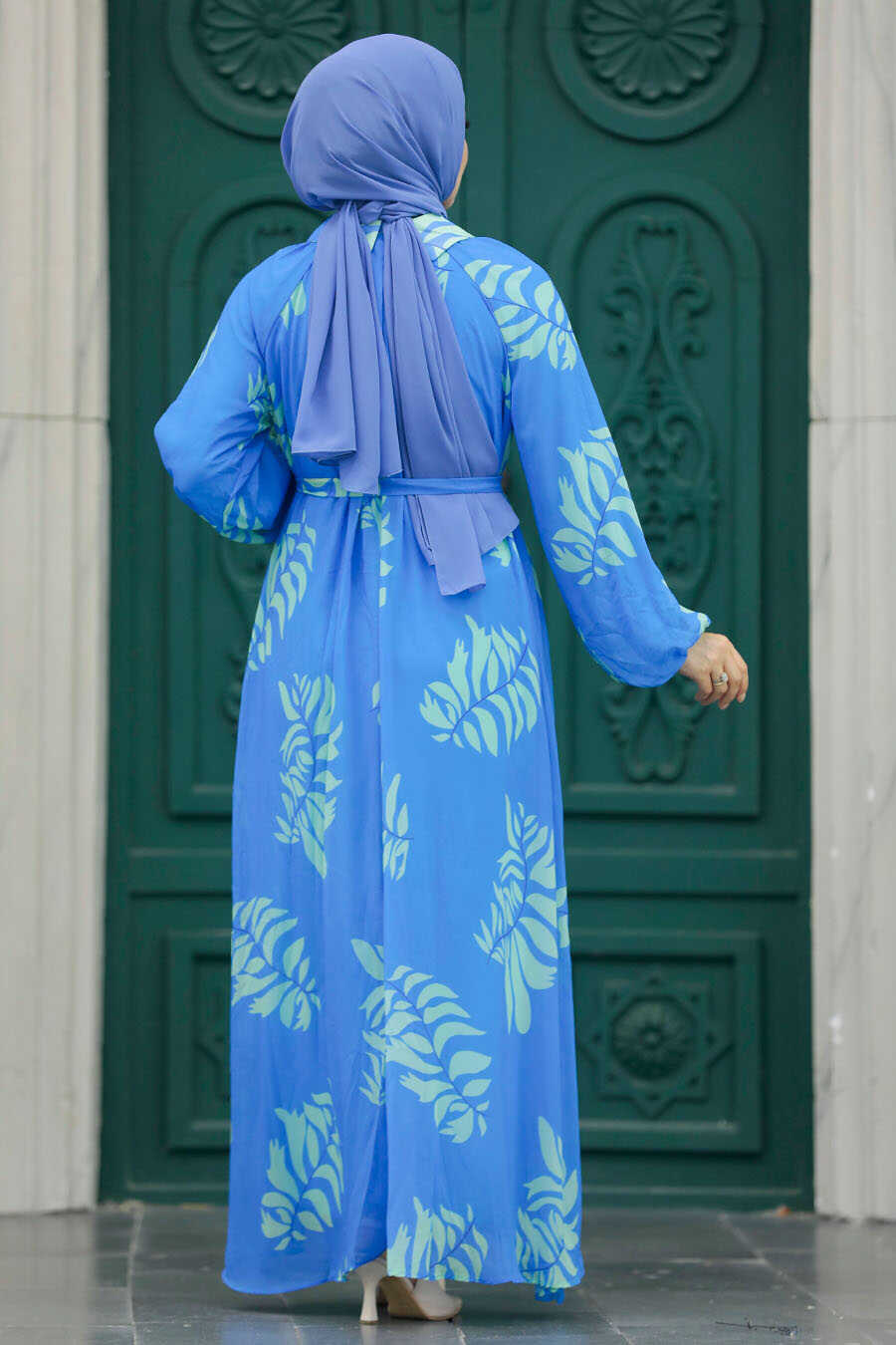 Neva Style - Blue Hijab Maxi Dress 20042M