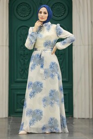  Blue Hijab Maxi Dress 279323M - 1