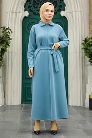  Blue Long Sleeve Dress 17872M - 2