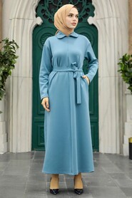  Blue Long Sleeve Dress 17872M - 1