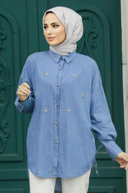  Blue Long Sleeve Tunic 623M - 1
