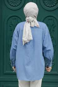  Blue Long Sleeve Tunic 623M - 3