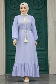  Blue Modest Dress 13451M - 3