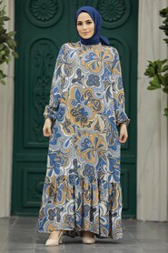  Blue Muslim Dress 15715M - 1