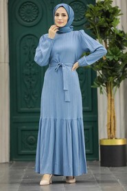  Blue Muslim Prom Dress 5193M - 1