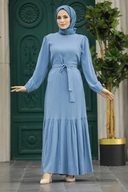  Blue Muslim Prom Dress 5193M - 2
