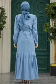  Blue Muslim Prom Dress 5193M - 3