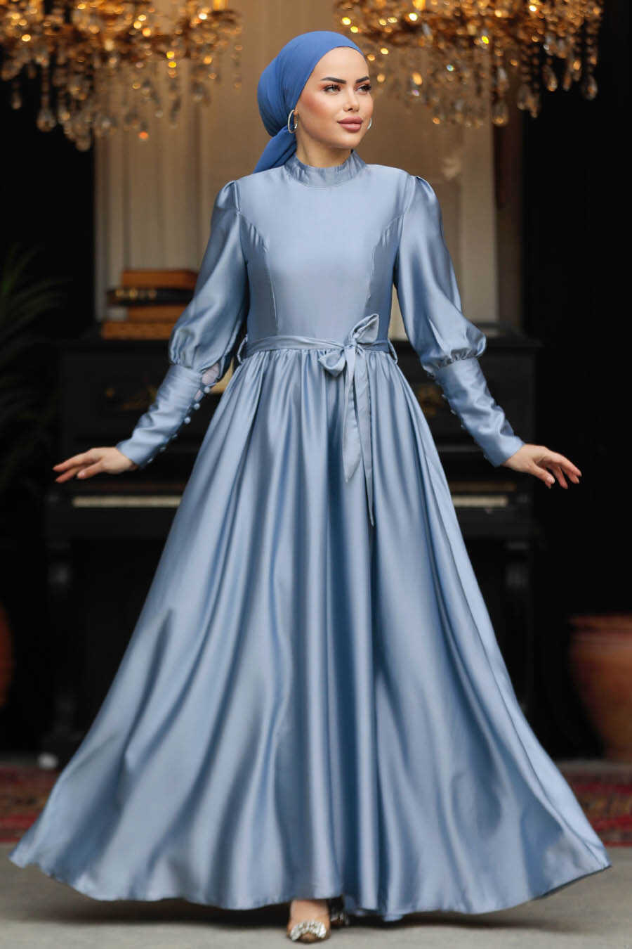  Blue Plus Size Evening Gowns 60801M