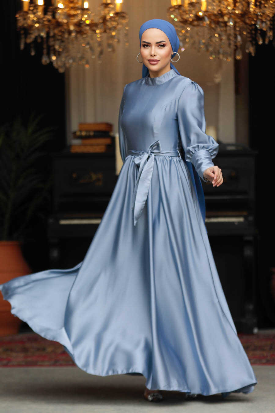  Blue Plus Size Evening Gowns 60801M