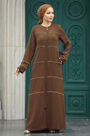  Brown High Quality Turkish Abaya 20044KH - 3