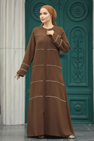  Brown High Quality Turkish Abaya 20044KH - 2