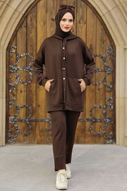 Brown Hijab Dual Suit 22186KH - 1