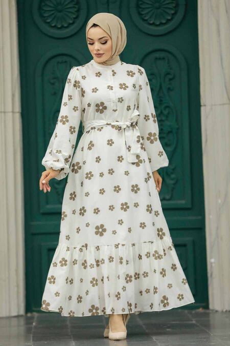  Brown Hijab For Women Dress 13461KH - NEVA STYLE