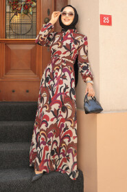  Brown Hijab For Women Dress 27936KH - 2