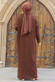  Brown Hijab For Women Mercerized Dress 10149KH - 4