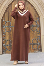  Brown Hijab For Women Mercerized Dress 10149KH - 1