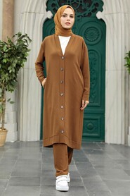  Brown Hijab For Women Triple Suit 5214KH - 1