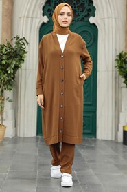  Brown Hijab For Women Triple Suit 5214KH - 2
