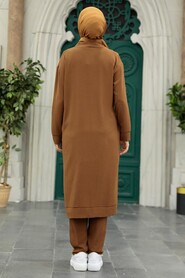  Brown Hijab For Women Triple Suit 5214KH - 3