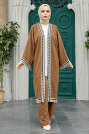  Brown Hijab For Women Triple Suit 5237KH - 2