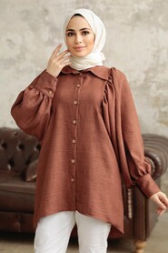  Brown Hijab For Women Tunic 1136KH - 3
