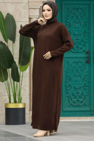  Brown Hijab Knitwear Dress 34150KH - 2