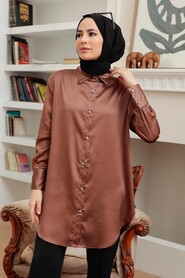  Brown Hijab Tunic 5705KH - NEVA STYLE