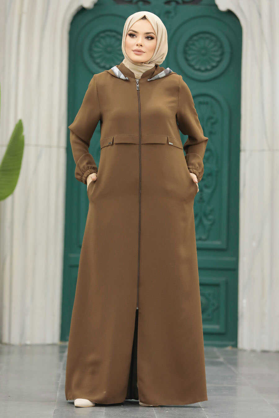 Neva Style - Brown Hijab Turkish Abaya 5311KH