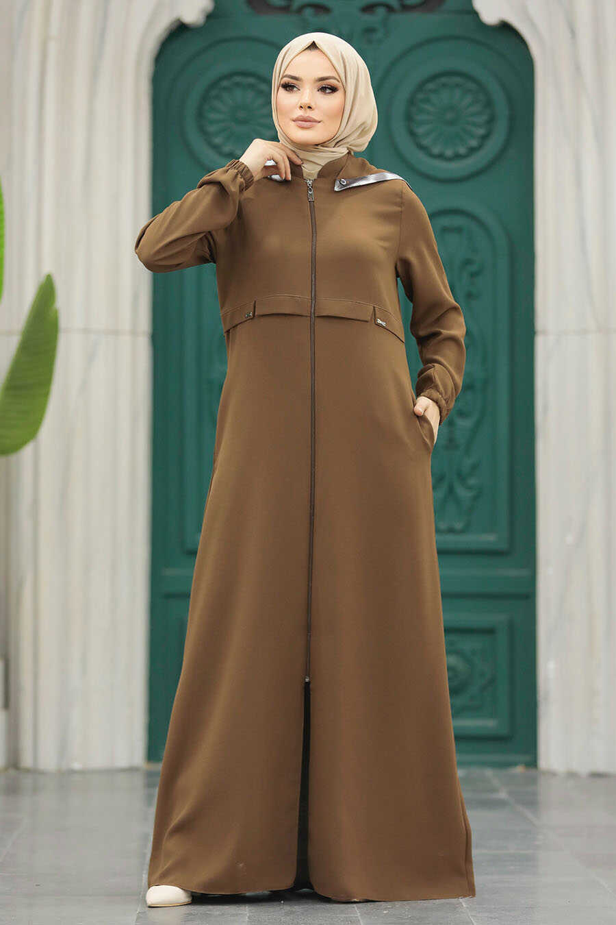 Neva Style - Brown Hijab Turkish Abaya 5311KH