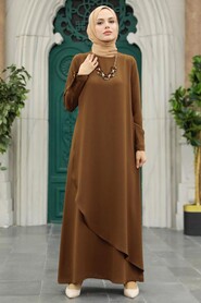  Brown Hijab Turkish Dress 34231KH - 1