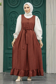  Brown Hijab Turkish Dress 5913KH - 1