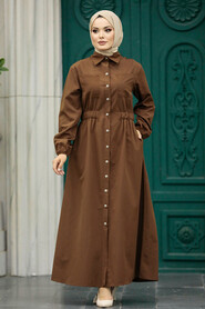  Brown Hijab Turkish Dress 5934KH - 1
