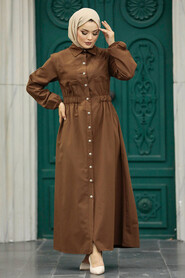  Brown Hijab Turkish Dress 5934KH - 2