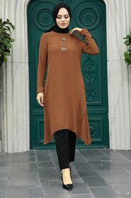  Brown Hijab Turkish Tunic 24471KH - NEVA STYLE