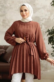  Brown Hijab Turkish Tunic 41233KH - 2